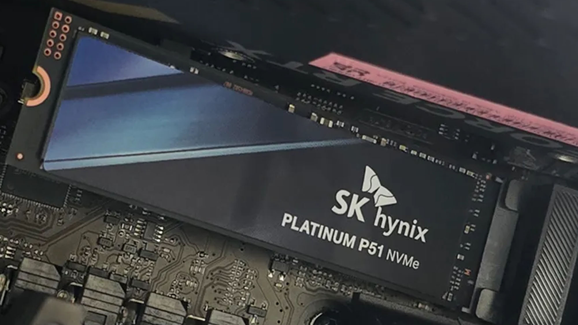 A SK Hynix Platinum P51 slotted into a motherboard