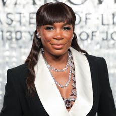 Venus Williams attended a Swarovski event wearing diamonds and a two-tone suit set.