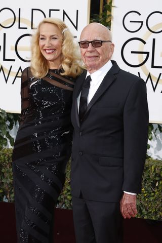 Jerry Hall & Rupert Murdoch at the Golden Globes 2016