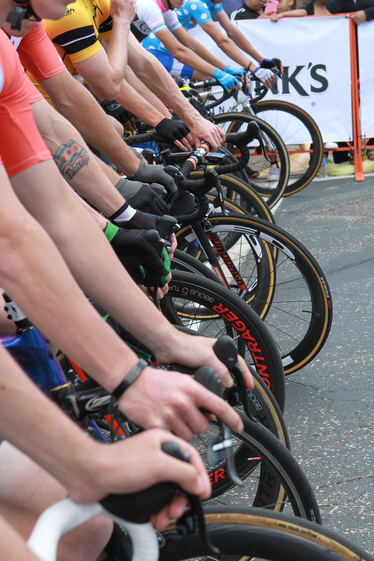 Riders wait for the start of stage 6