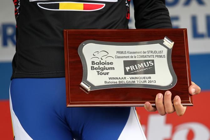Laurens De Vrees holds the combativity prize