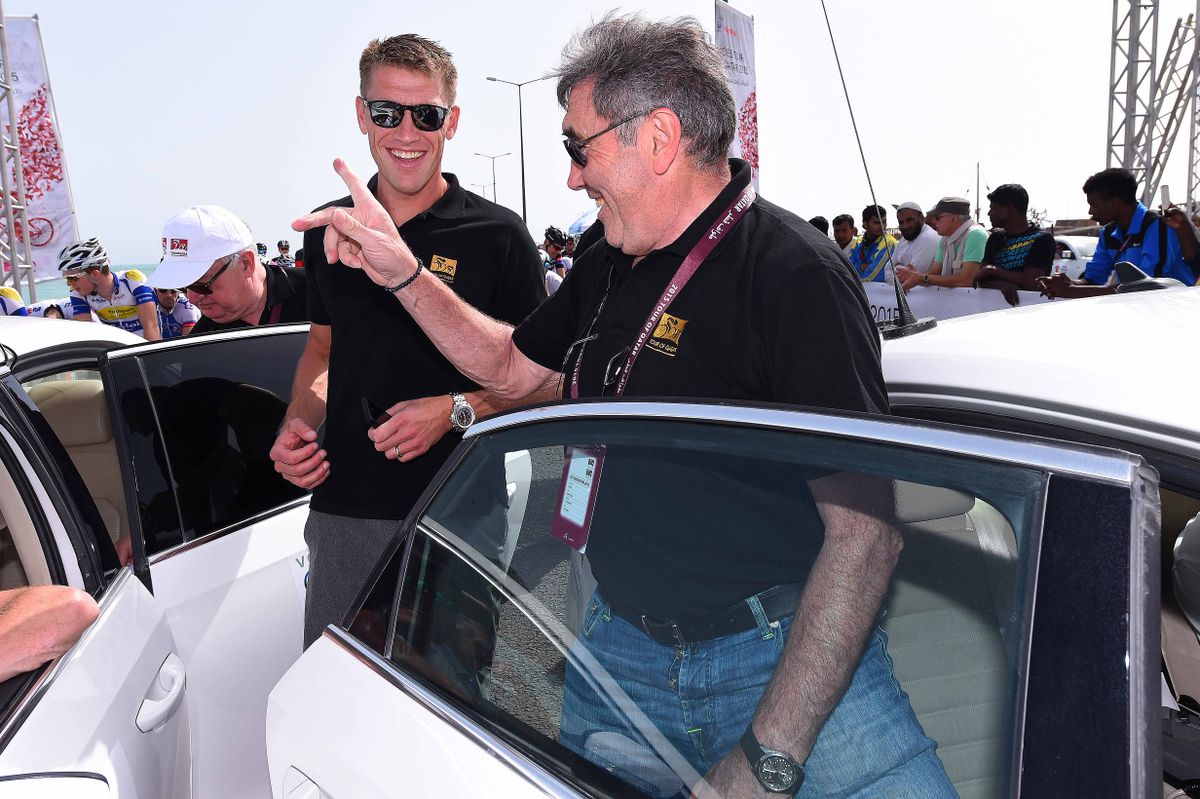 Axel and Eddy Merckx at Tour of Qatar