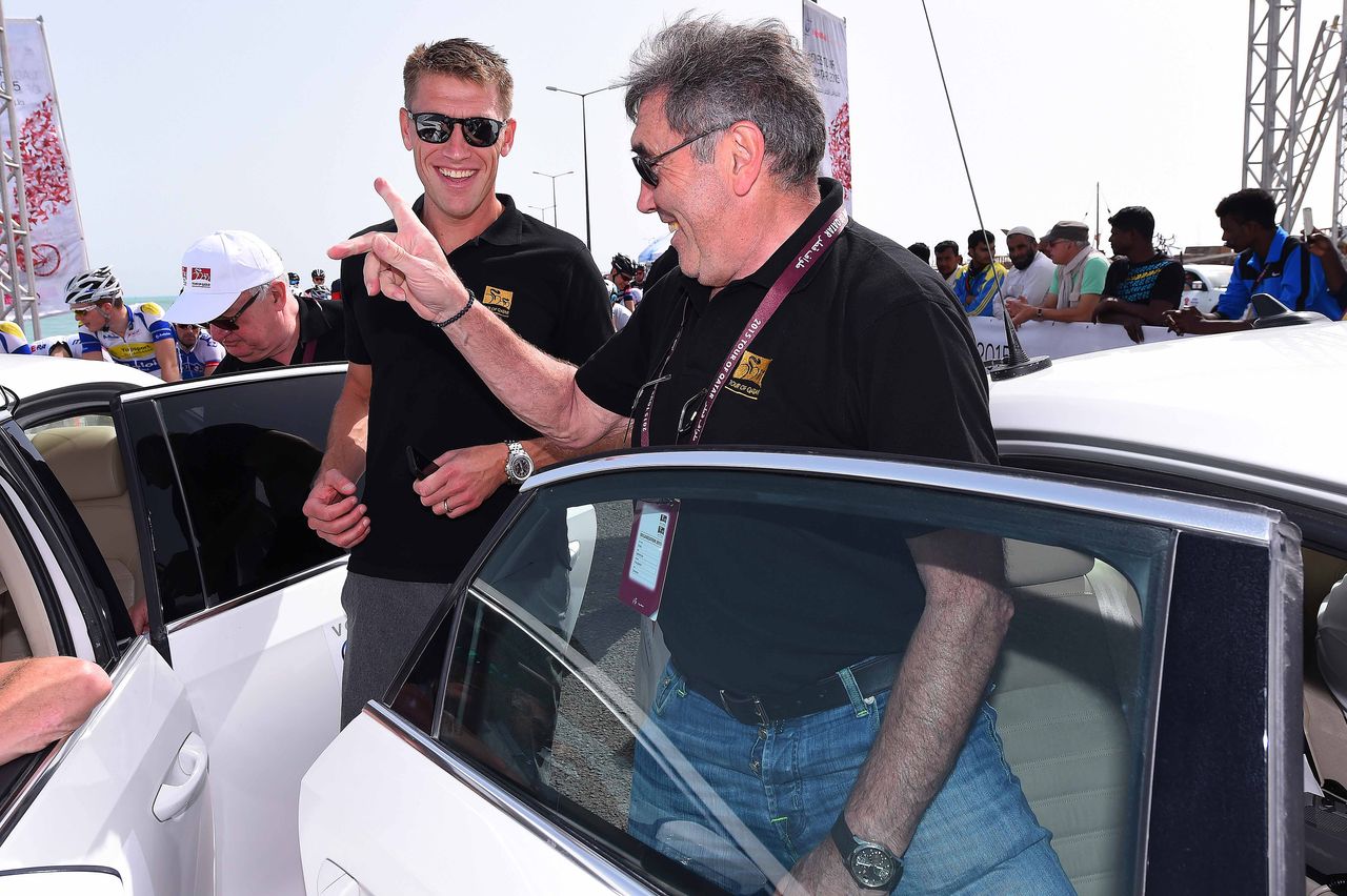 Axel and Eddy Merckx at Tour of Qatar
