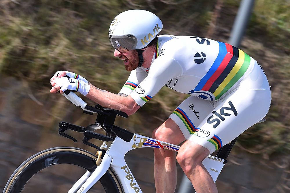 Bradley Wiggins (Team Sky) during the stage 3b time trial