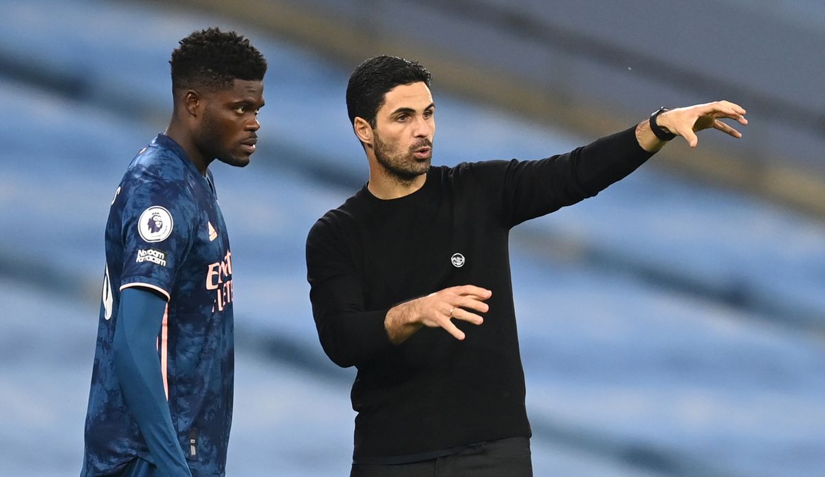 Mikel Arteta (right) admits Thomas Partey may not play again this season.