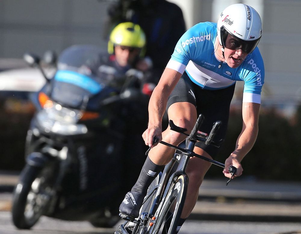 Mads Pedersen (Trek-Segafredo) on course during stage 4 in Denmark