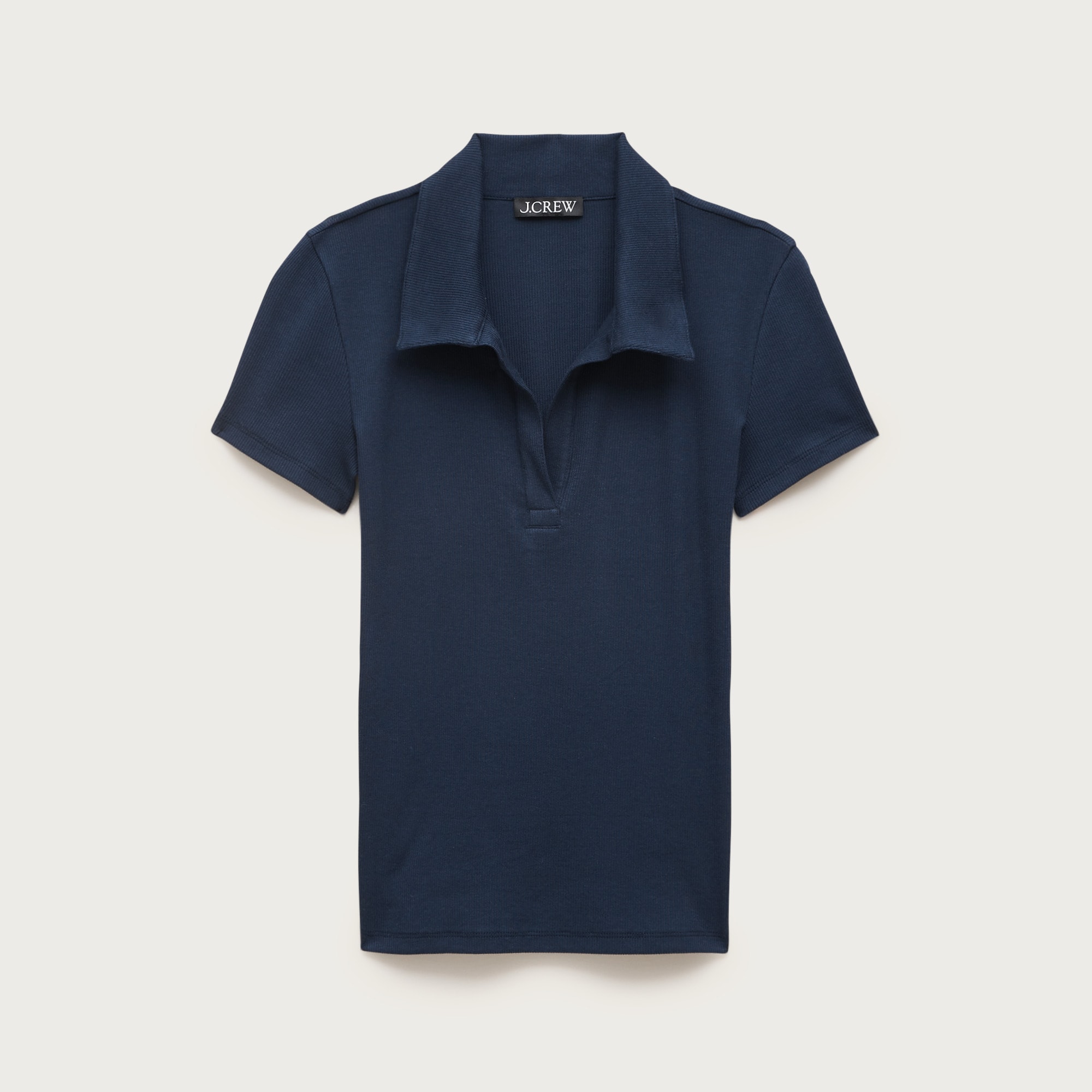 Perfect Rib Johnny-Collar Top