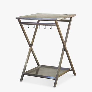 Delivita metal folding table pizza oven stand.