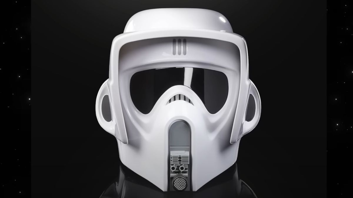 Star Wars The Black Series Scout Trooper Premium Electronic Helmet face-on view