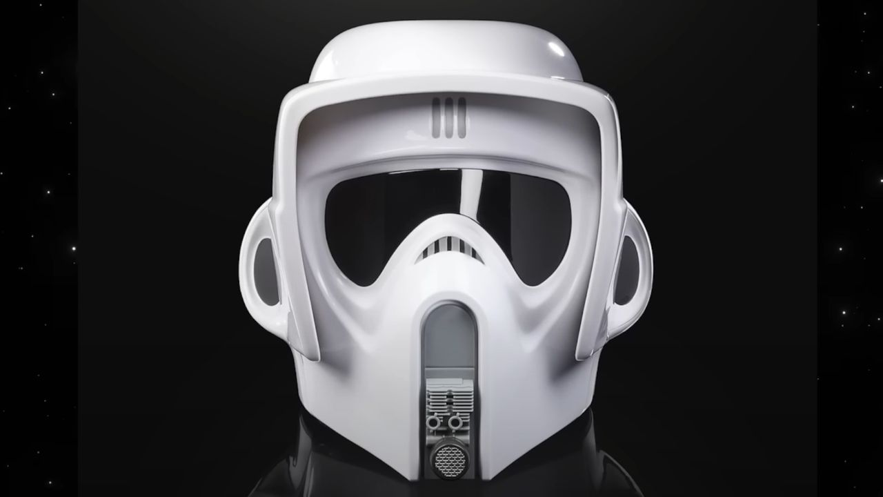 Star Wars The Black Series Scout Trooper Premium Electronic Helmet face-on view