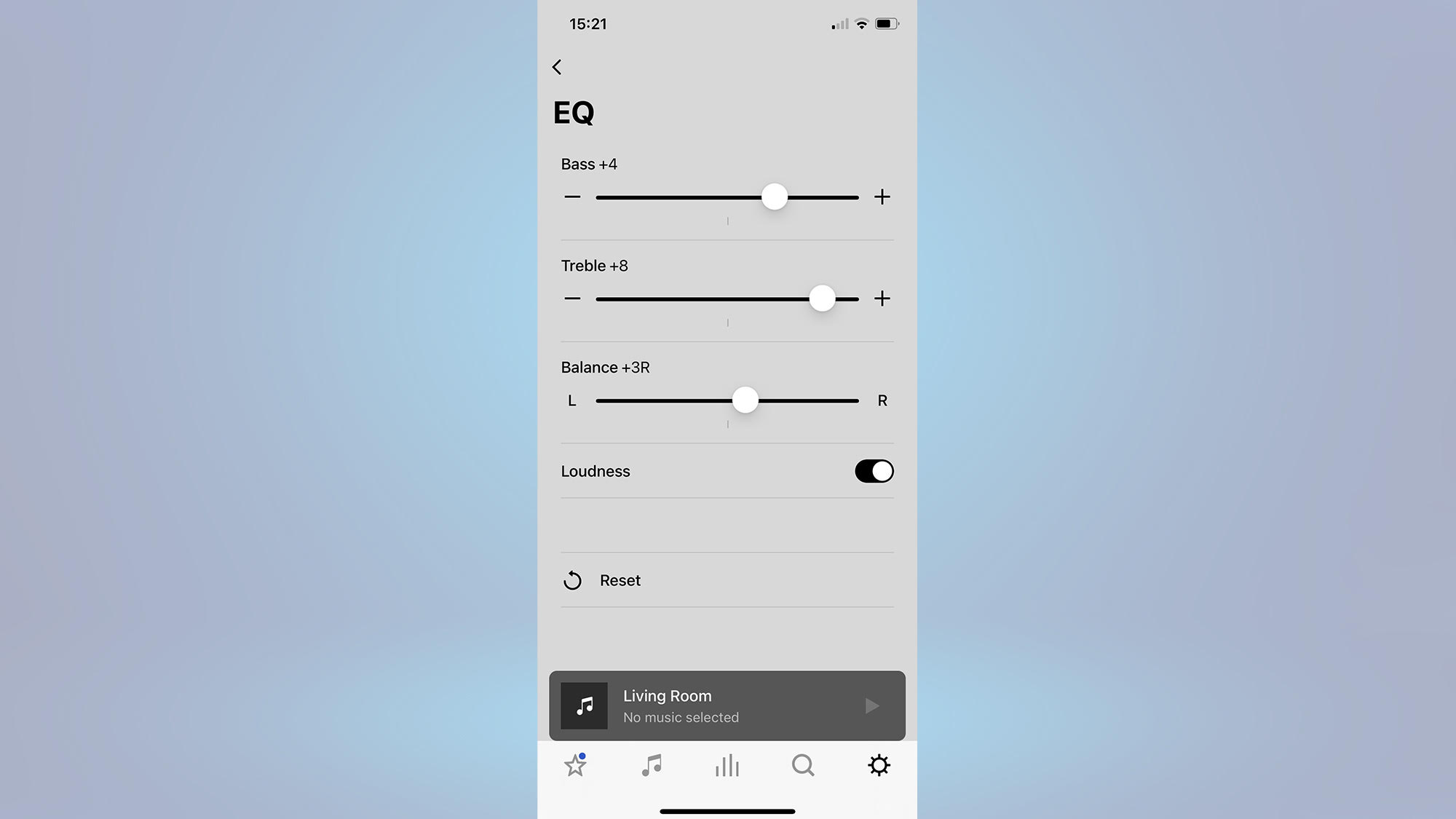 Sonos EQ screen