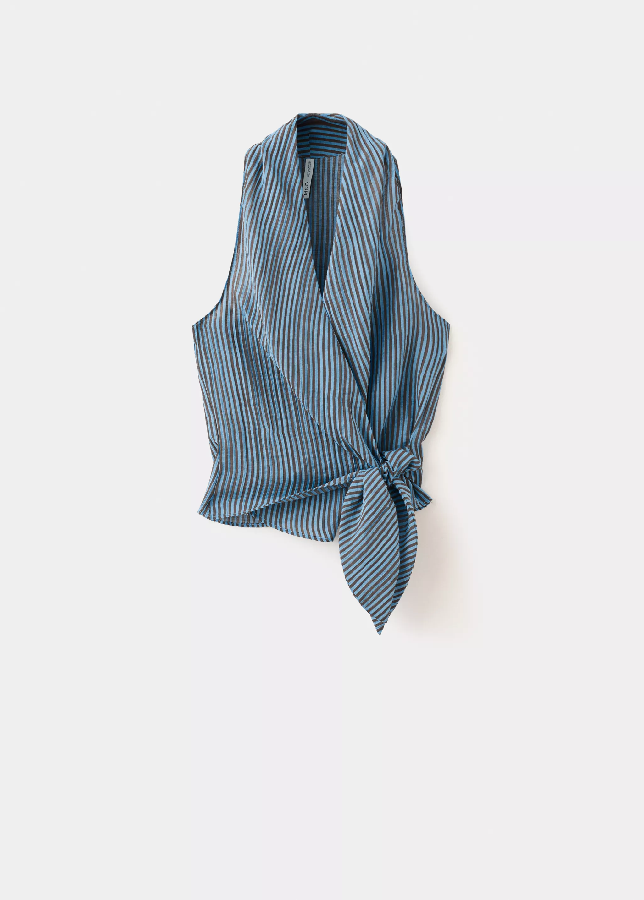 Striped Wrap Blouse With Tie - Women | Mango United Kingdom