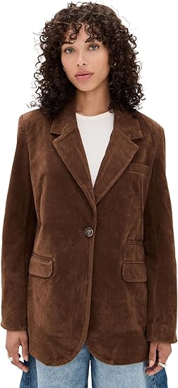 Free People, Paper Cut Vegan Suede Blazer