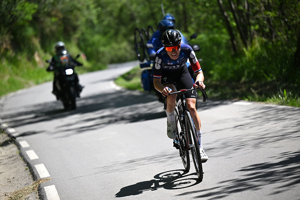 DONOSTIA SPAIN MAY 18 Demi Vollering of Netherlands and Team FDJ SUEZ competes in the breakaway during the 4th Itzulia Women 2025 Stage 3 a 1129km stage from Donostia to Donostia UCIWWT on May 18 2025 in Donostia Spain Photo by Szymon GruchalskiGetty Images