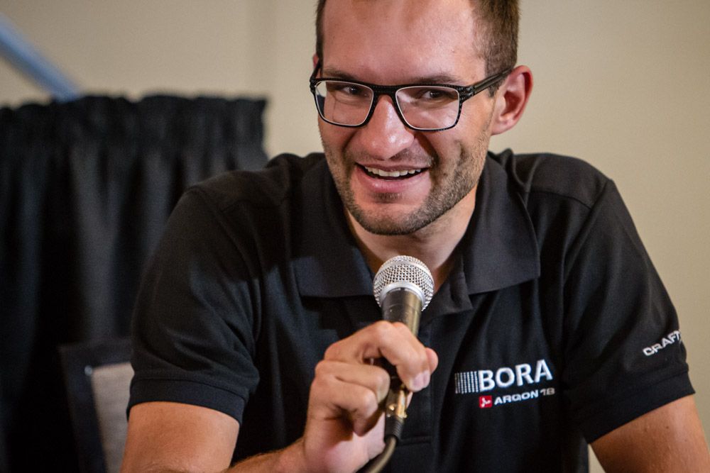 Jan Barta (Bora-Argon 18) talking about the first stage team time trial
