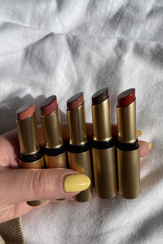 valeza holding the lisa eldridge tinted lip balms