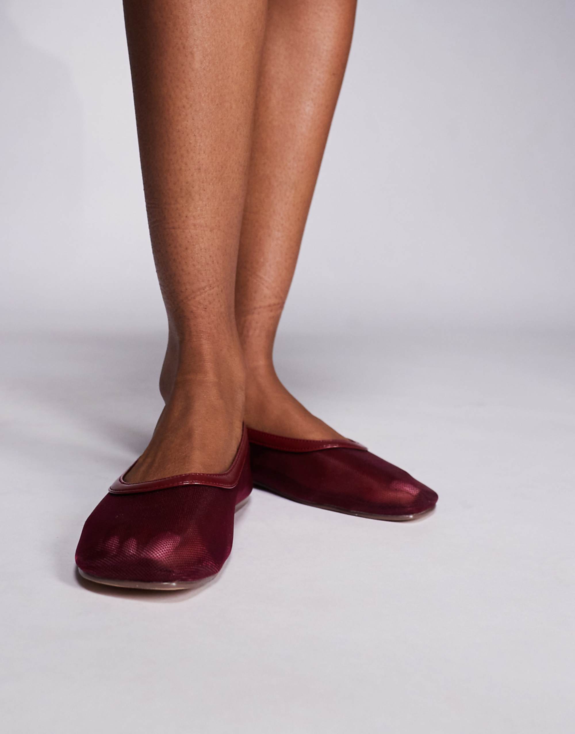 Simi London Lunn reticle ballerina in Burgundy