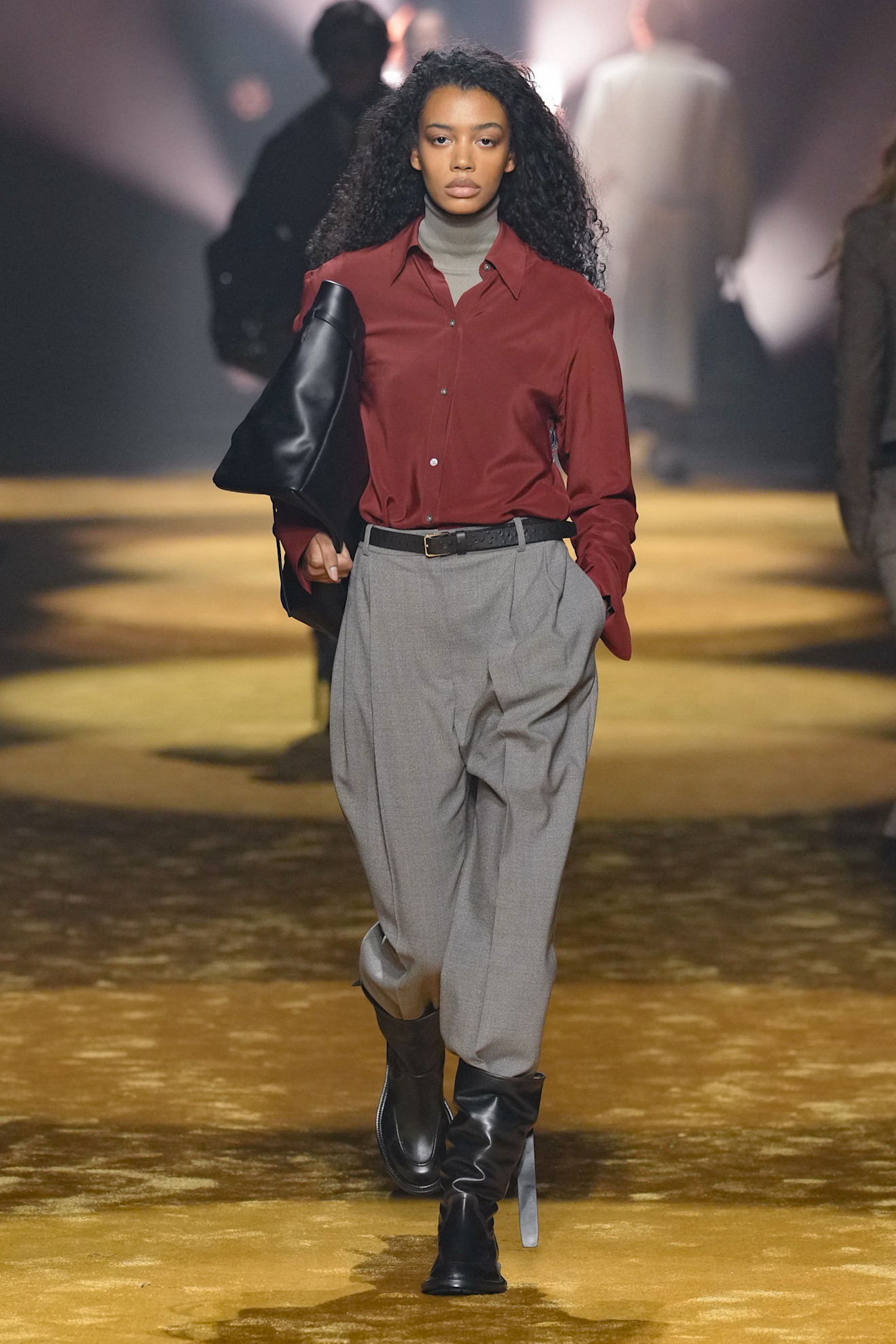 Model walks the Hugo Boss autumn/winter 2026 runway.