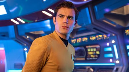 Paul Wesley on the bridge as James T. Kirk 