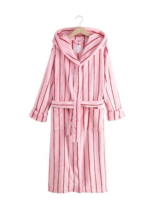Pink Stripe Cosy Dressing Gown