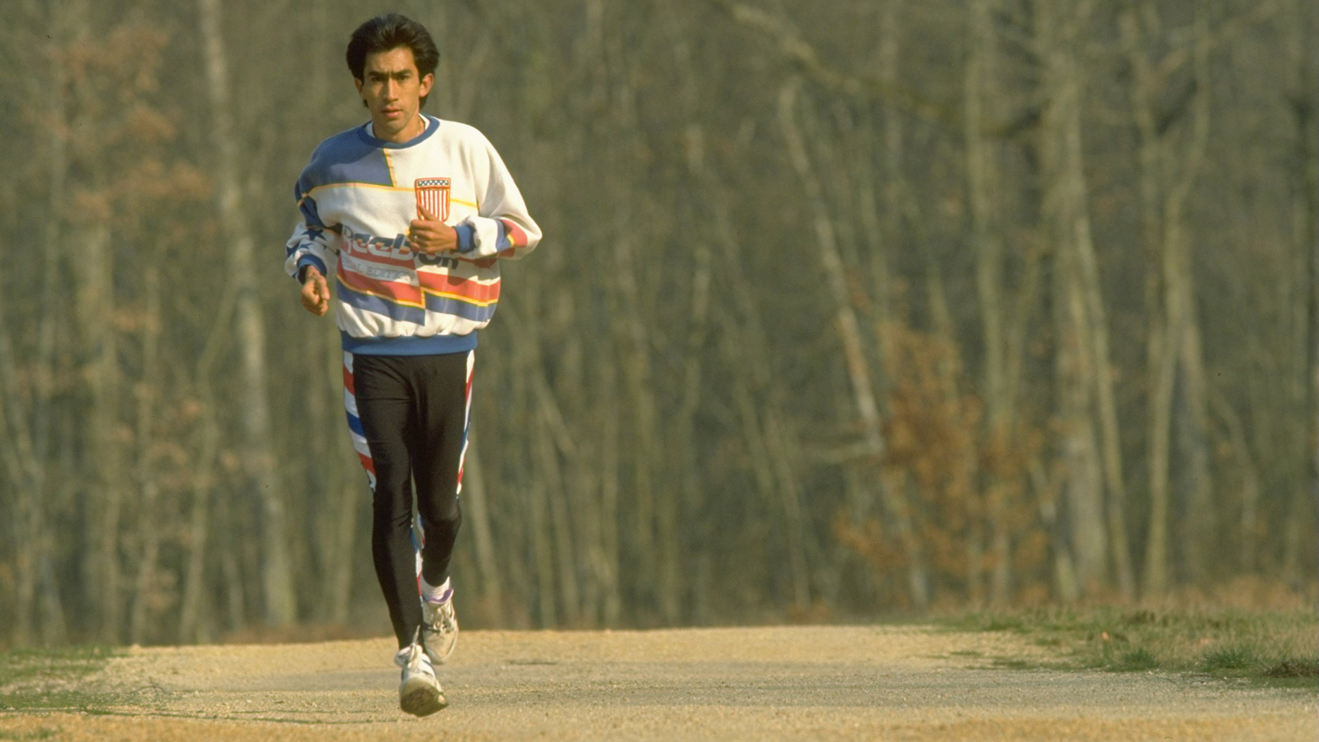 Apr 1991: Distance runner Arturo Barrios of Mexico pictured on a training run in France. \ Mandatory Credit: Pascal Rondeau/Allsport