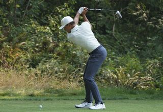 Cameron Champ driving the ball