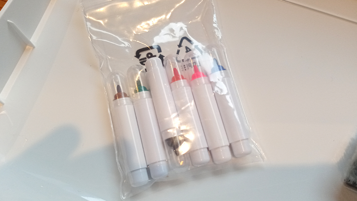 A photo of the ScanNCut's pen inks