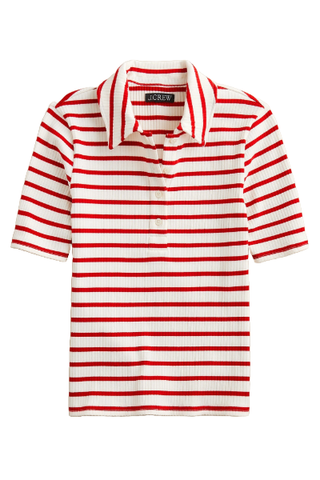 J.Crew Premium Rib Short-Sleeve Polo Shirt in Stripe