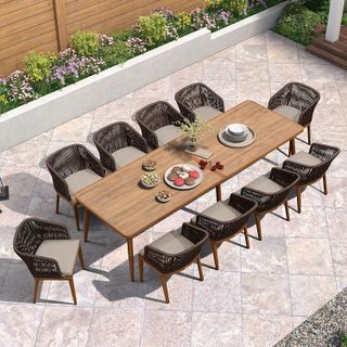 A 10-seater outdoor dining table