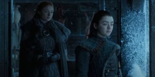 Sophie Turner and Maisie Williams on Game Of Thrones