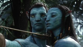 Jake and Neytiri with an arrow in Avatar