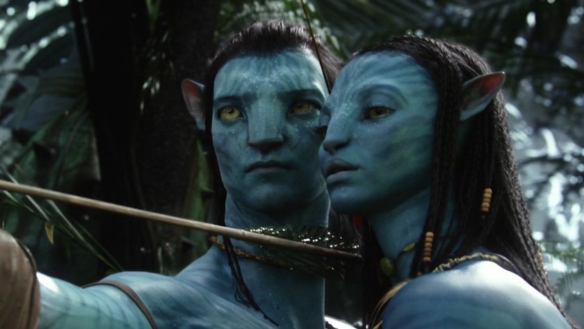Jake and Neytiri with an arrow in Avatar