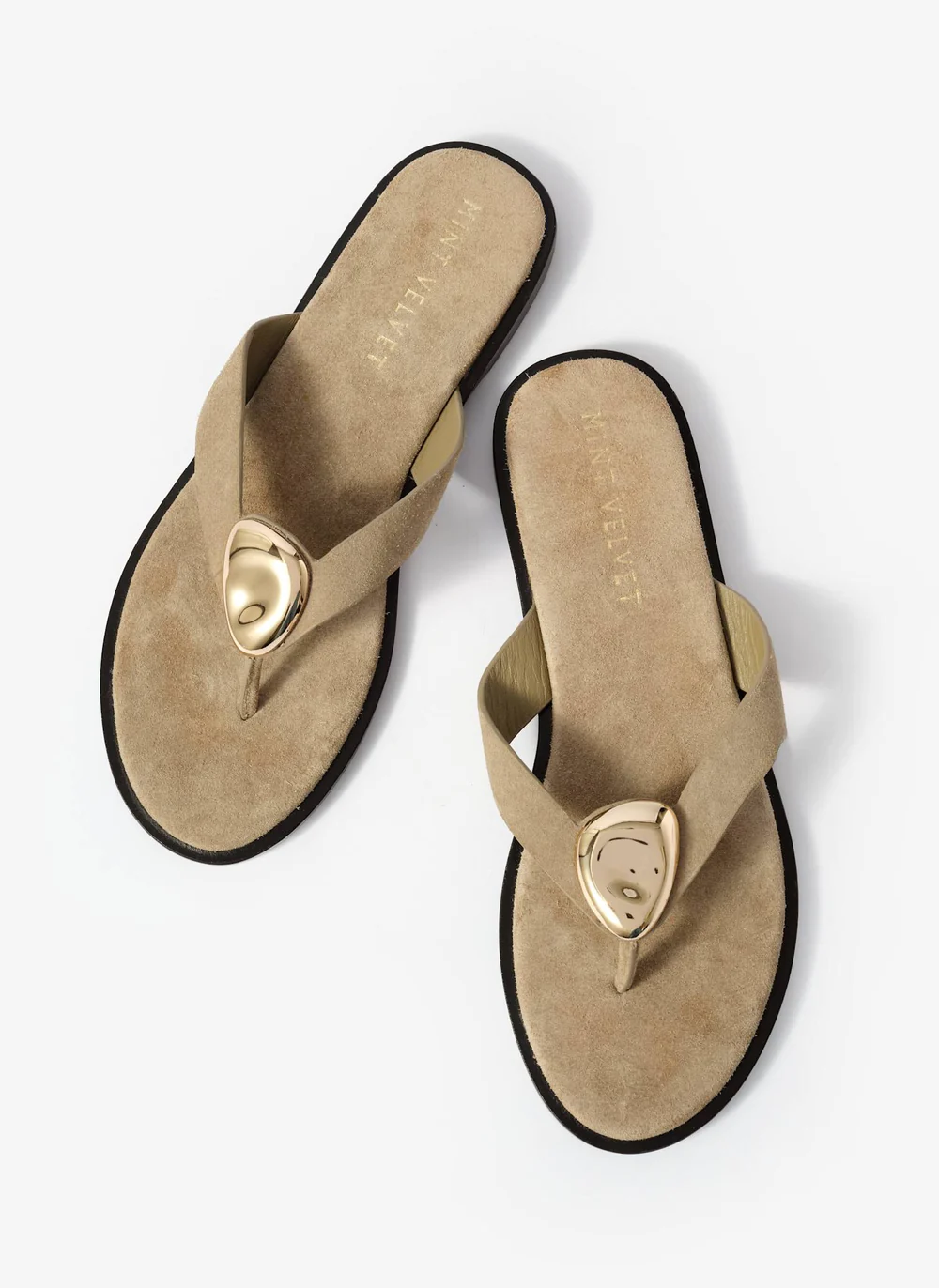 Nova Khaki Suede Flip Flop Sandals