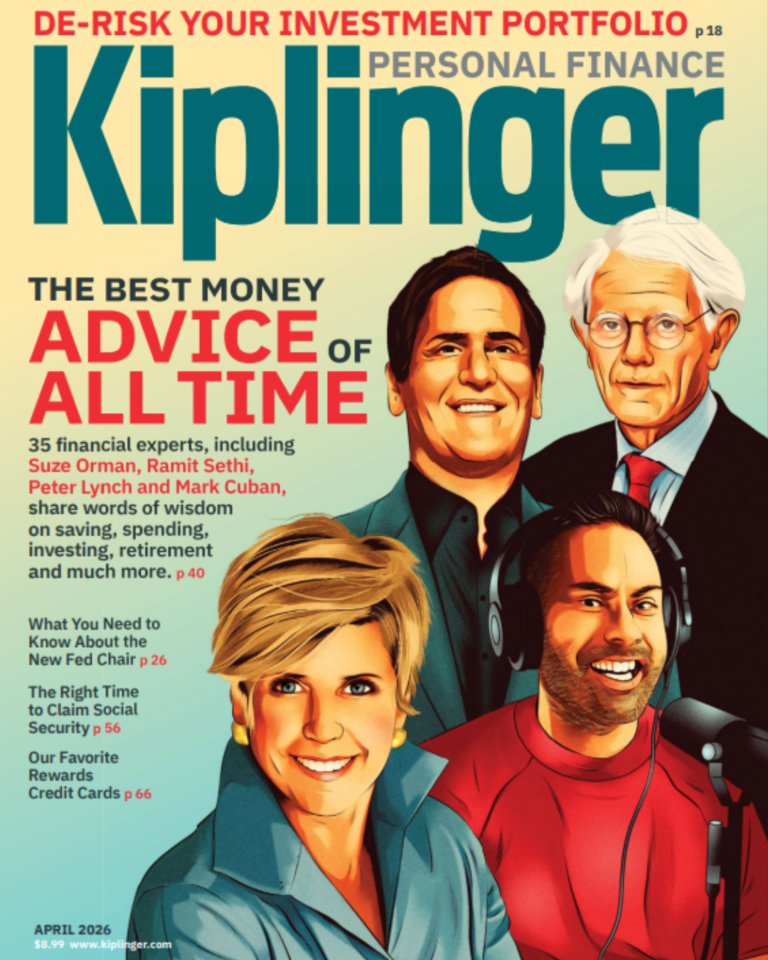 The April 2026 issue cover of the Kiplinger Personal Finance Magazine.