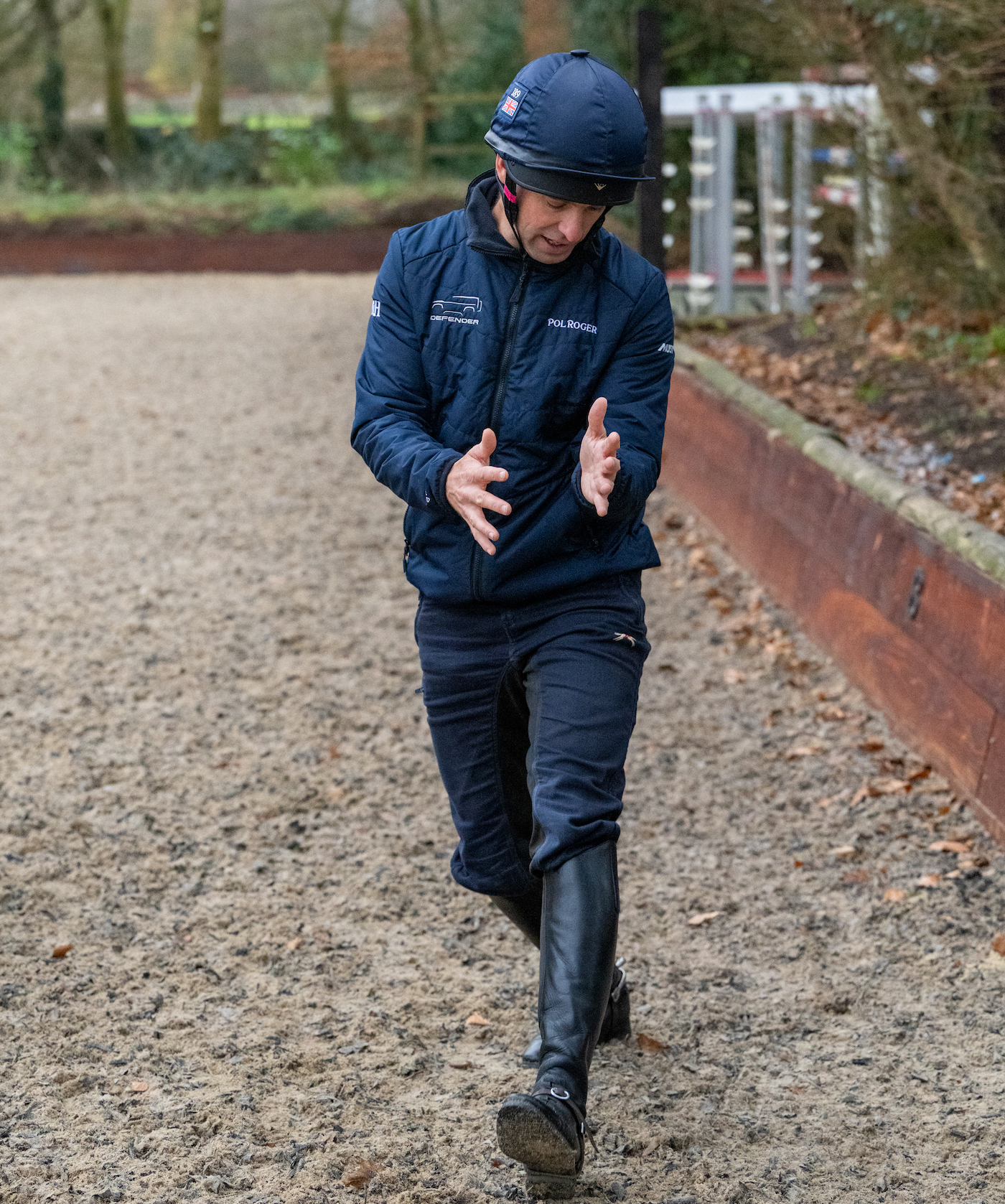 Harry Meade demonstrates renvers during training