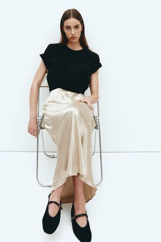 H&M, Satin Maxi Skirt