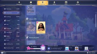 Disney Dreamlight Valley collection menu Moana character entry