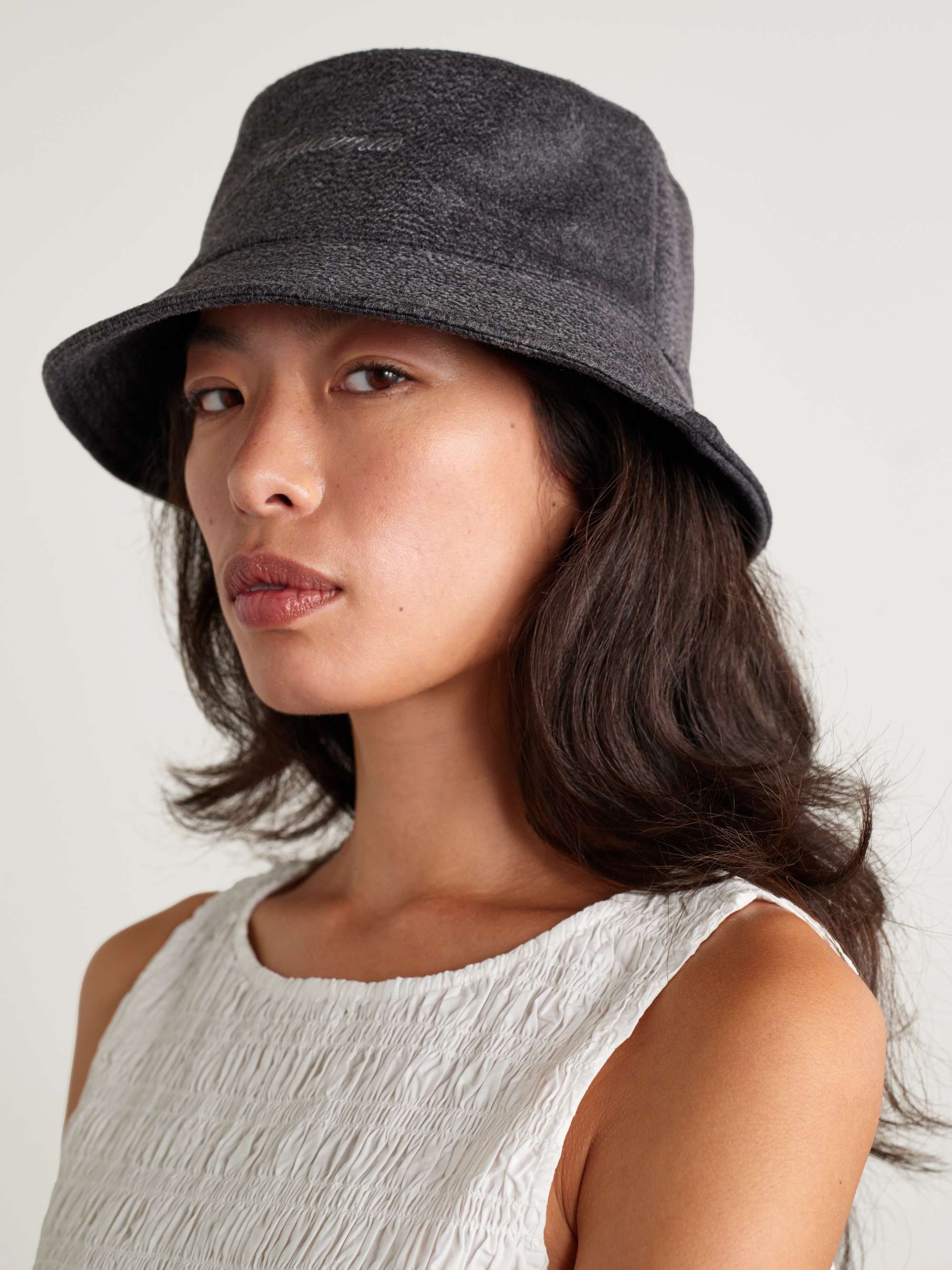 Le Bob Embroidered Wool Bucket Hat