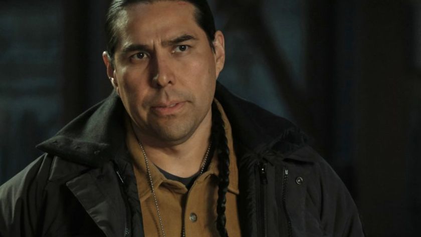 Dallas Goldtooth dressed as a US Marshal in The Last Frontier.