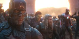 Captain America looks serious Avengers Endgame