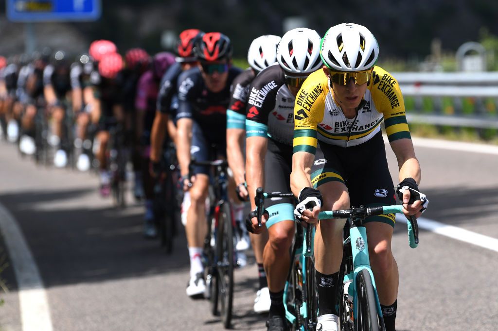 SEGA DI ALA ITALY MAY 26 Cameron Meyer of Australia and Team BikeExchange during the 104th Giro dItalia 2021 Stage 17 a 193km stage from Canazei to Sega di Ala 1246m UCIworldtour girodiitalia Giro on May 26 2021 in Sega di Ala Italy Photo by Tim de WaeleGetty Images