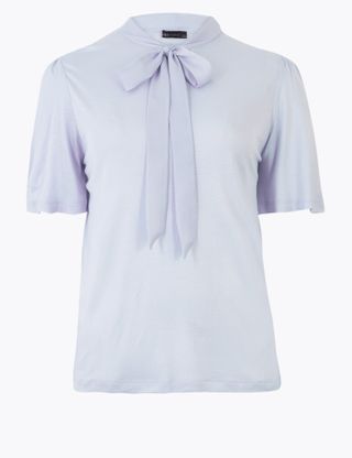 Tie Neck Short Sleeved Blouse – was £19.50, now £5.85