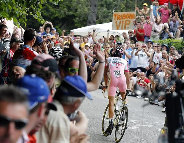 Huge crowds lined the road for stage 16's mountain time trial.