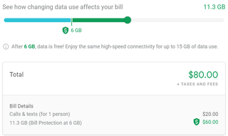Project Fi Bill Protection chart