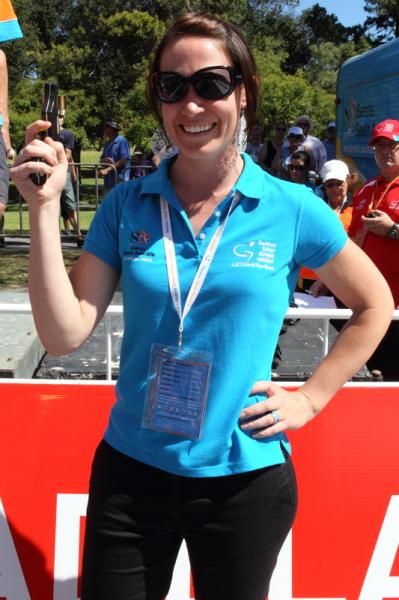 Kate Bates was given the honour of firing the start gun