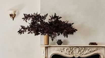 How long do you leave fall decorations up?. Afloral fall foliage on mantel