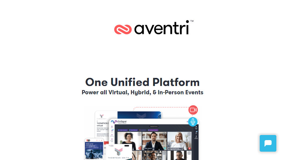 Tangkapan layar situs web untuk Aventri