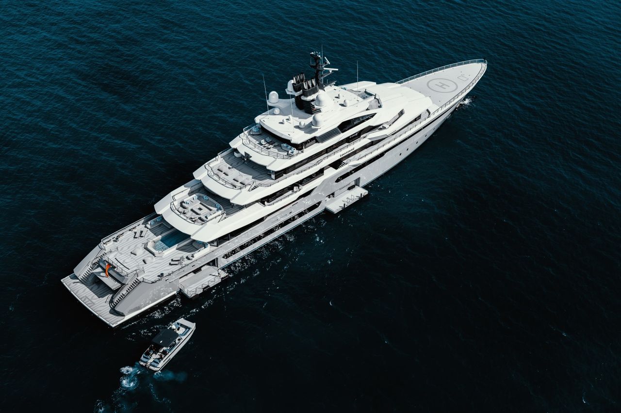 A photograph of Gabe Newell's superyacht, Leviathan.
