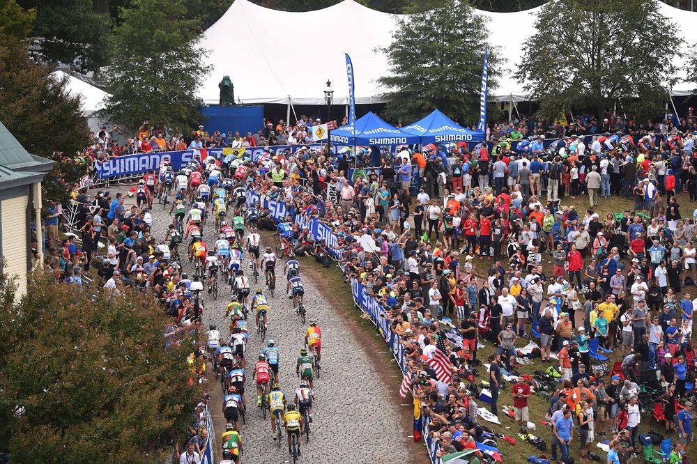 Riders heading up Libby Hill