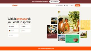 Website screenshot from Babbel (November 2024)